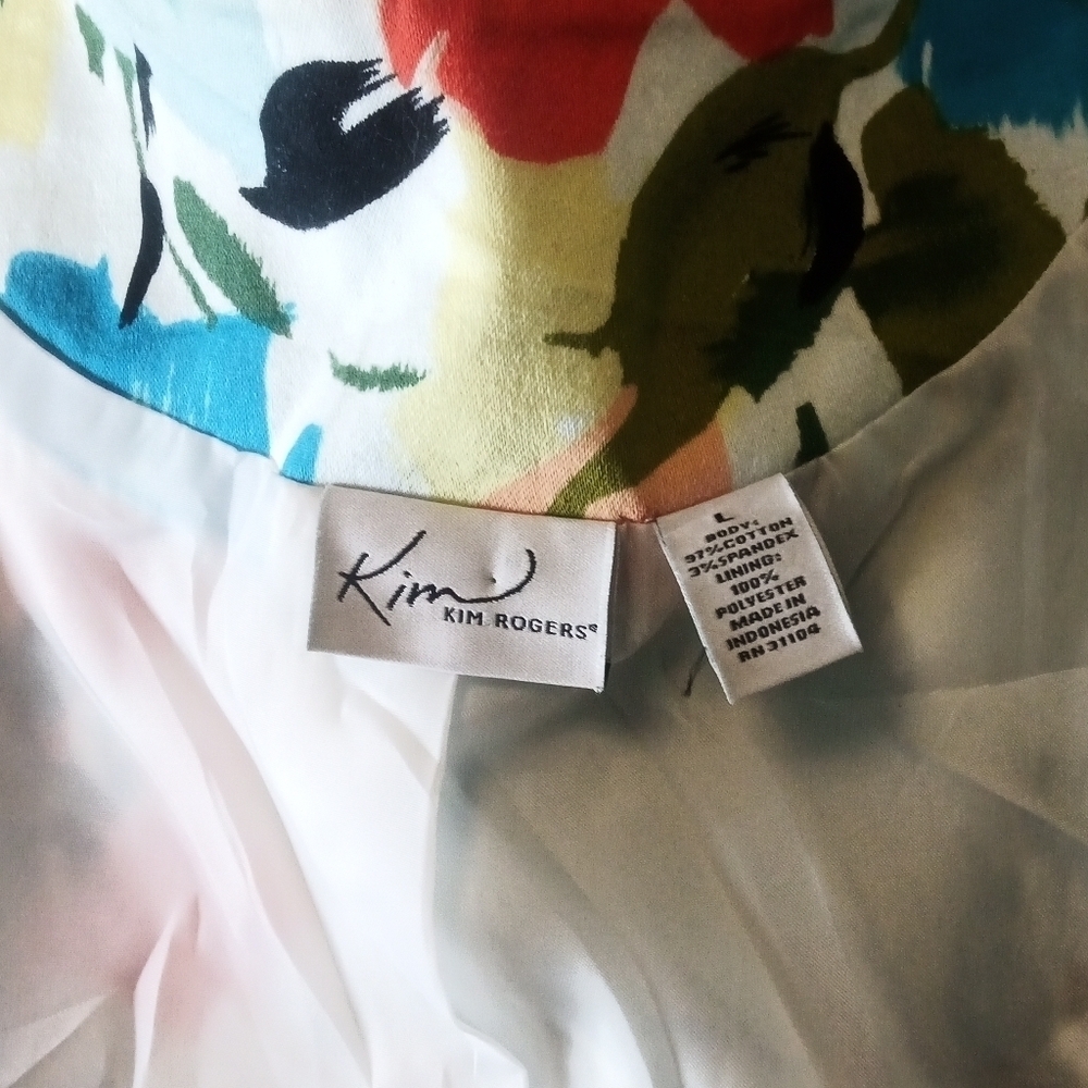Kim by Kim Rogers jacket, multi colored large floral pattern, size L - Picture 4 of 4
